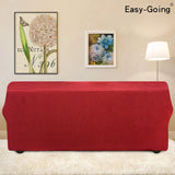 Easy-Going Stretch Sofa Slipcover 1-Piece Sofa Cover Furniture Protector Couch Soft with Elastic Bottom for Kids, Polyester Spandex Jacquard Fabric Small Checks (Sofa, Christmas Red)