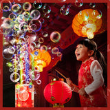 Ivtivfu Fireworks Bubble Machine (2PCS 13 Holes), Automatic Fireworks Bubble Maker with Lights and Closeable Sound for Kids, Chinese New Year, Christmas, Party, 4th of July