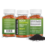 Noor Vitamins Halal Black Seed Oil Capsules, Halal Vitamins, 1000 mg Black Seed Oil from Nigella Sativa, Thymoquinone, Non-GMO, Gluten Free, 60 Count