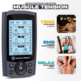 TENS Unit Muscle Stimulator, Electronic PMS Pulse Massager Machine for Shock Physical Therapy, Back Pain Relief, Sciatica and Shoulder Recovery, Gray