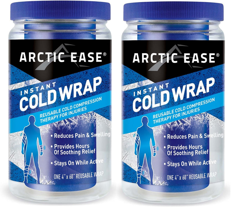 ARCTIC EASE Instant Cold Wrap Compression Therapy Pain Swelling Reuseable 2 PACK