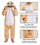 QUCH Adult Onesie Costume-Unisex Animal Onesies for Adults Halloween Costume, Halloween Onesie Adult Onesie Pajamas for Women Deer S