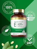 Carlyle Vitamin E 400 IU Softgels | 250 Count | Naturally Sourced | Non-GMO and Gluten Free