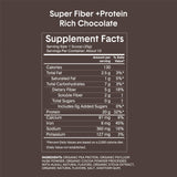 Bellway Super Fiber + Protein Powder, Sugar-Free Organic Psyllium Husk Fiber Supplement Powder with 20g Plant Protein Per Serving, Rich Chocolate, 12.7 oz