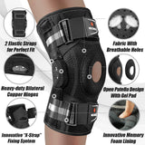 NEENCA Professional Knee Brace for Knee Pain, Hinged Knee Support with Patented X-Strap Fixing System, Strong Stability for Pain Relief, Arthritis, Meniscus Tear, ACL, PCL, MCL, Runner, Sport, Workout