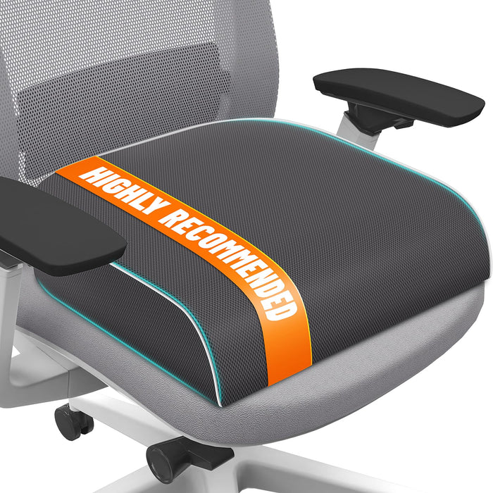 SweetSlubr Seat Cushion for Taibone Pain Relief, Office Chair Cushion, Memory Foam Large Chair Cushion with Non-Slip Cover for Soft Support at Office Chair, Car Seat, Airplane, Bleacher Grey/Large