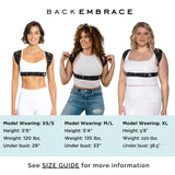 BackEmbrace Posture Corrector for Women and Men - Made in USA - Slim and Adjustable Shoulder Brace - Back Brace for Back Pain Relief - Black Drizzle XL