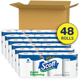 Scott Rapid-Dissolving Toilet Paper, 48 Double Rolls (6 Packs of 8), Sustainable, Septic-Safe, Toilet Paper