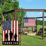 Patriotic American Soldier Thank You Garden Flag 12x18 Inch Burlap Double Sided 4th of July Independence Day Memorial Day Yard Outdoor Decor USA Flags DF454