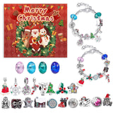 Christmas Advent Calendar Bracelet 24 Days Christmas Countdown Calendar Bracelets Set DIY Jewelry Making Kit 2024 Christmas New Year Birthday Gift