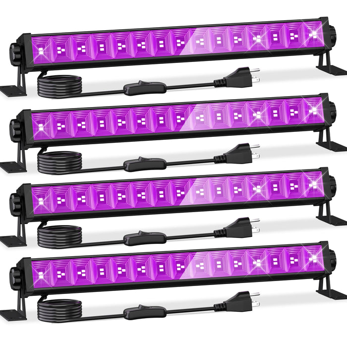 4 Pack LED 42W Black Lights, Blacklight Bars for Glow Party, Halloween