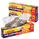 1 Gallon Food Storage Bags with Twist Ties (225 Count) Bulk Freezer Storage Bags Gallon Size for Bread, Vegetables, Fruit, and More, Clear Disposable Twist Tie Storage Bags, Stock Your Home