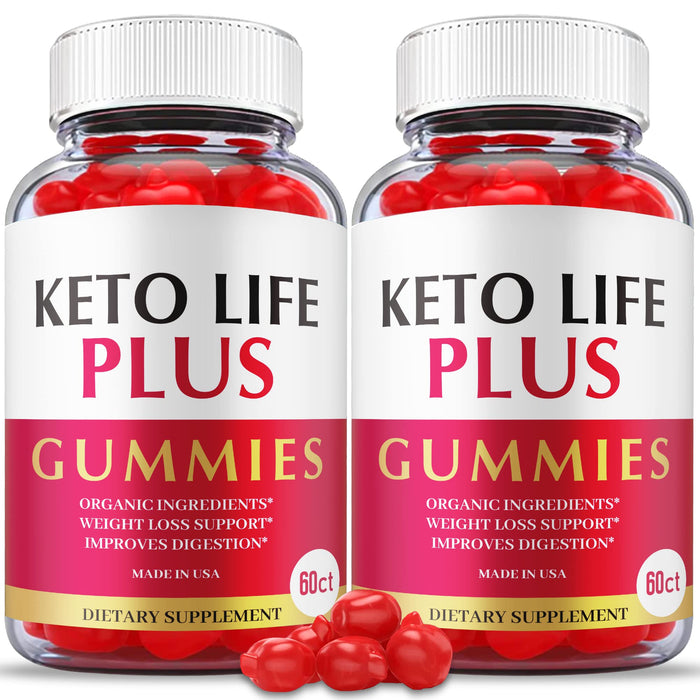 (2 Pack) Keto Life Plus Gummies - Official Formula, Vegan - Keto Life Plus ACV Gummies with Apple Cider Vinegar, Weight Apple Loss Cider, Great Taste, Vitamin B12, B6, Beet Root Juice (120 Gummies)