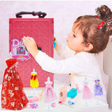 Doll Clothes Closet and Accessories - Baby Doll Wardrobe with 102 Pcs 11.5 Inch Kids Dolls Colthes Toy Included Wedding Dress, Dress Outfits Tops,Christmas & Birthday Gifts for Girls Age 5 6 7 8 9 10