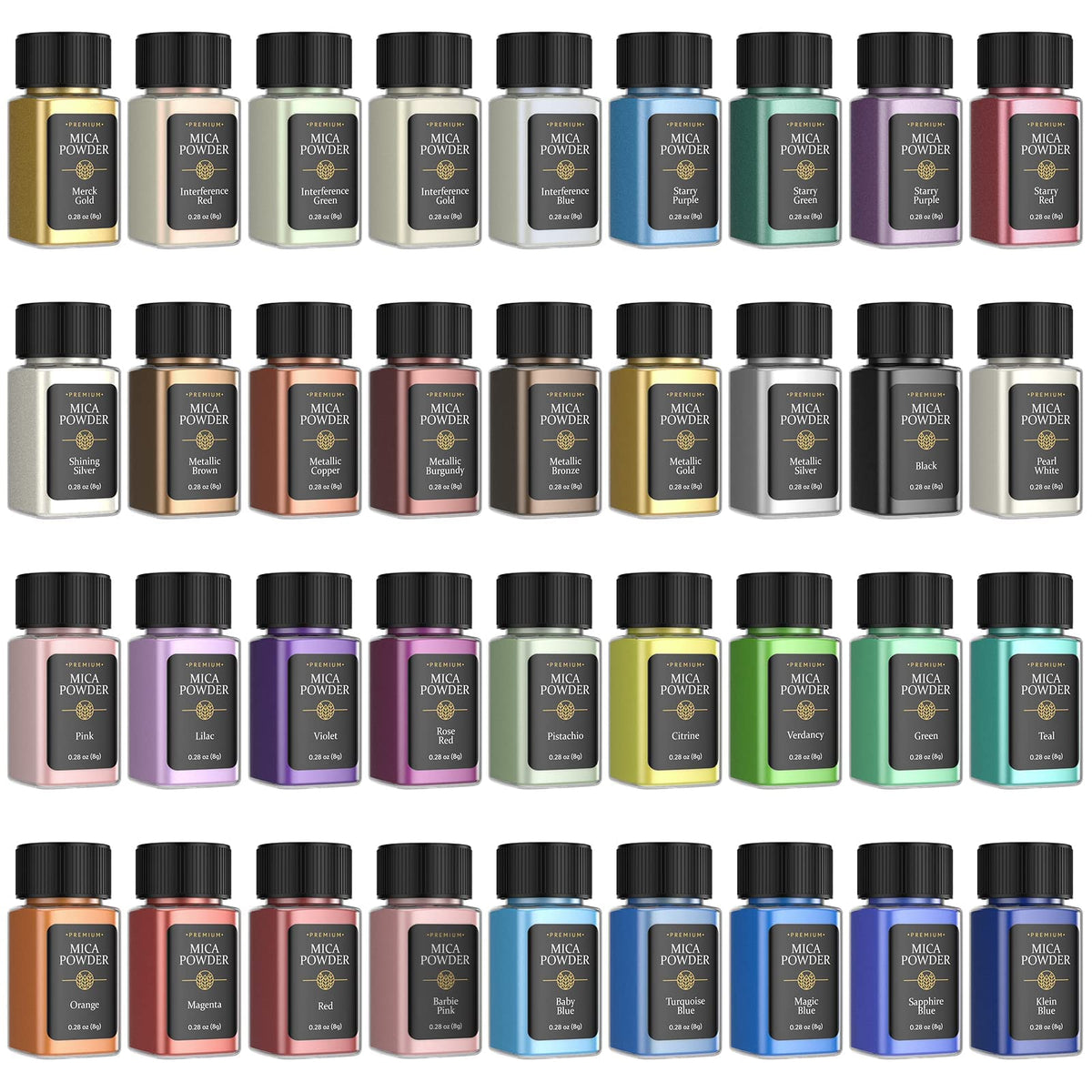 Resin Powder Color Mica Powder for Epoxy Resin - 𝟑𝟔 𝐂𝐨𝐥𝐨𝐫𝐬 Resin Color Pigment Powder, Co