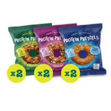 Crisp Power High Protein Pretzel Crisps - 6 Pack x 1.75 oz Crunchy & Flavorful Plant-Based Snack. No Sugar, 28g Protein Per Pack in 3 Savory Flavors, Vegan, Keto Friendly, Non-GMO, Kosher Non-Dairy (1.75 Ounce (Pack of 6), Mix)