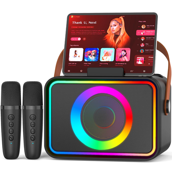 Karaoke Machine for Kids Adults,Bluetooth Speaker 2 Wireless Microphones