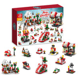 QIFUN Christmas Building Toy Set - Advent Calendar 2024 Countdown to Christmas Playset 24 Collectible 6 In 1 Building Blocks for kids Adults Stocking Stuffers (1075 PCS)