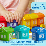 Learning Toy for Toddlers 1 2 3 Years Old, Counting, Matching & Sorting Montessori Learning Farm Train Including 9 Farm Animals and 1 Farmer, Christmas Birthday Gift for Baby Boys Girls