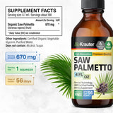 Saw Palmetto Extract Tincture - Organic Saw Palmetto Supplement - Natural Prostate Health Support - Saw Palmetto Extract for Men and Women - Alcohol & Sugar Free - Vegan Drops 4 Fl.Oz.