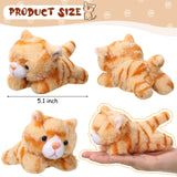 8 Pieces Plush Pets 5 Inch Stuffed Animals Bulk Assorted Cute Stuffed Pet Animal Plush Toys Small Plush Animals for Halloween Kid Classroom School Pet Party Favors Supplies Decoration (Lying Cat)