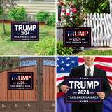 Trump Yard Signs 2024 with H-Stakes, 16" x 12" Double Sided Trump Yard Signs, Trump Take America Back Signs, Placard Voted for Trump Outdoor Lawn Yard Garden Decoration, 2 Pack