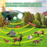 2024 New Animal Repeller Ultrasonic Solar Power 4 Pack Animal Deterrent Devices with Motion Sensor Flashing Light Coyote Deterrent Skunk Repellent Squirrel Repellent Deer Repellent Racoon Repellent
