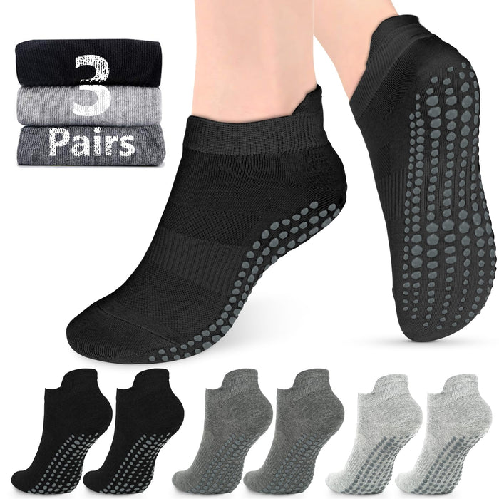 Pilates Grip Socks for Women Men Size 9-11 Yoga Socks Accessories Non Slip Grippy Socks Soccer Womens Hospital Barre Black Barefoot Socks Grippers Postpartum Essentials Non Skid Socks For Elderly Gift