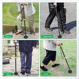 COVACURE Walking Cane for Men & Women -[Seniors Friendly]- Foldable, Adjustable Walking Canes with Heavy Duty Pivot Large Base, Aluminum Alloy Walking Stick with Carry Bag for Seniors & Adults