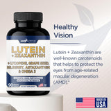 Lutein and Zeaxanthin Supplements - Eye Health Vitamins - Astaxanthin, Omega 3, Resveratrol, Bilberry, Lycopene, Quercetin, Ginkgo Biloba, Vitamin D - Advanced Eye Support & Health Vision Formula
