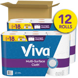 Viva Multi-Surface Cloth Paper Towels, 12 Triple Rolls, 165 Sheets Per Roll (2 Packs of 6)