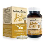 NaturaNectar Trio Bee Propolis | NSF Contents Certified | Premium Brazilian Propolis | Ethical Beekeeping & Naturally Sourced | 60 Capsules