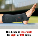 ACE Brand Compression Ankle Support, Small/Medium, Black, 1/Pack