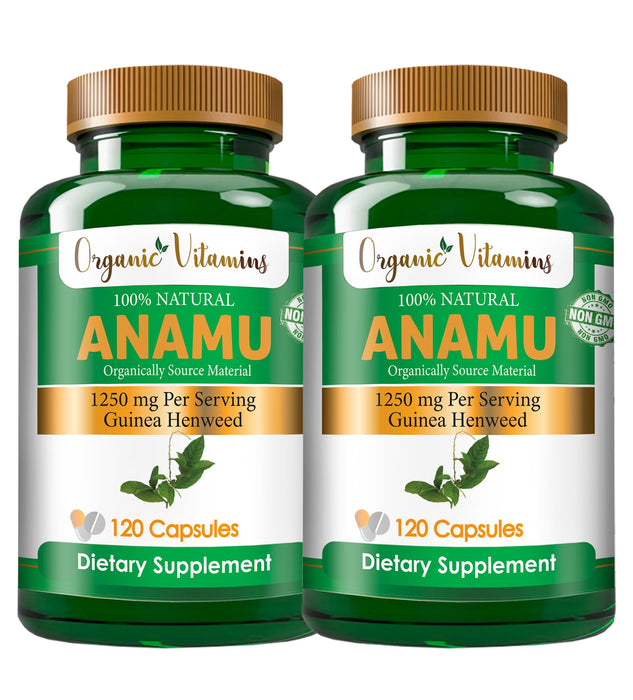 Organic Vitamins Anamu 1250mg 100% Organically Grown 240 Capsules Total Petiveria Allicea Vitamisan