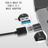 QIANRENON 5Pcs USB 3.1 Male to USB C Male Adapter USB A to USB C Connector 10Gbps, Support OTG Data Synchronization for Smartphone Laptop Tablet Power Bank