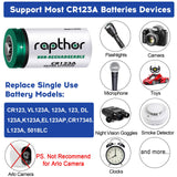 rapthor CR123A 3V Lithium Batteries CR17345 16 Pack 1650mAh High Power 123A 10 Year Shelf Life Non-Rechargeable CR123 Photo Battery 123 for Flashlight Toys Alarm System Microphones (Not for Arlo)