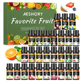 Fruity Essential Oils Set - Top 28 Fruit Fragrance Oil for Candle Making, Diffusers - Strawberry, Apple, Pineapple, Cucumber Melon, Cherry, Mango, Lemon, and Orange Scented Aromatherapy Oils