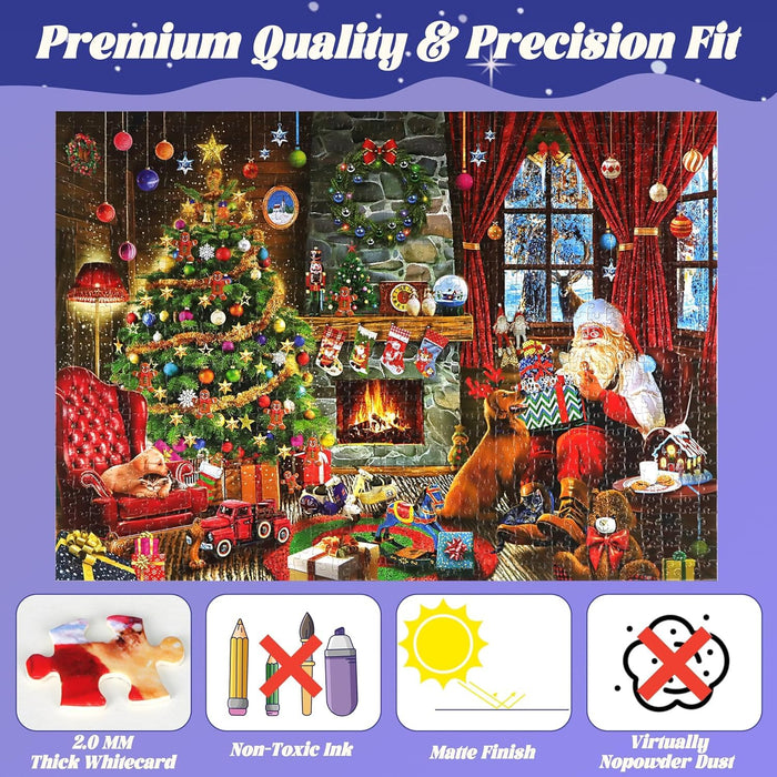 Advent Calendar Puzzle Christmas Puzzle for Adults and Kids-Christmas Surprise, 24 Days 1008 Pieces Christmas Calendar Countdown Advent Puzzle, Christmas Gifts for Kids Teens Adults(27.6 in x 19.7 in)