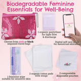 First Period Kit To-go! - Organic Biodegradable Tween Pads & Liner - Period Bags for Teen Girls for School - Period Pouch & Teen Pads for Girls Ages 11-14, Teen Pads for Periods - Pads for Teens Girls