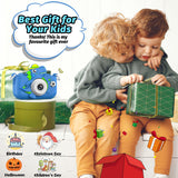 Dinosaur Kids Camera for Boys Girls, Toddler Digital Selfie Camera with Cute Protective Cover and 32G SD Card, Christmas Birthday Gifts Toys for 3 4 5 6 7 8 9 10 11 12 Years Old Little Girls and Boys