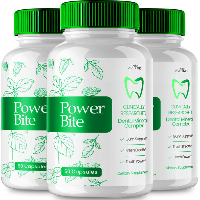 Power Bite Dental Supplement - PowerBite Dental Advanced Formula - Power Bite Dental Mineral Complex for Healthy Gums and Teeth - PowerBite Dental Oral Support Formula Pills Reviews (3 Pack)