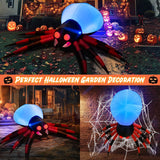 8FT Halloween Inflatables Outdoor Decorations Giant Spider Decorations with LED Lights and Air Pump Blow up Inflatable Halloween Decorations Clearance Halloween Decor Outside Yard Garden Lawn House