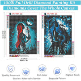 KICHANG 2 Pcs 5D Halloween Diamond Painting Kits for Adults-Nightmare Before Christmas Jack and Sally Diamond Painting Diamond Art Round Full Drill Diamonds for Home Wall Decor DIY Gift-12x16inch