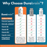 Durabrain Nootropic Brain Supplement for Memory, Focus & Cognitive Health, 120 Capsules