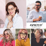 Gaoye Blue Light Blocking Glasses, Retro Round Eyewear Frame Anti Eyestrain Computer Glasses for Women Men - GY1688 (Leopard/Transparent Lens)