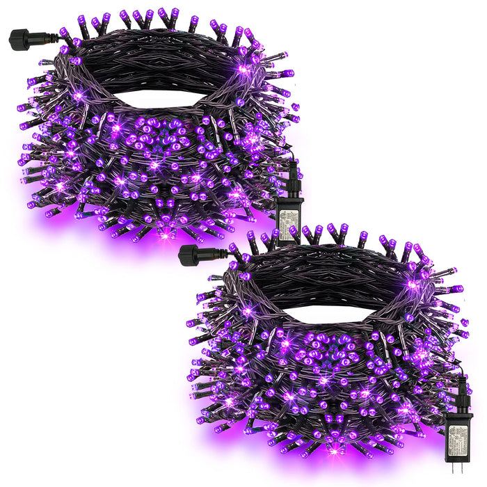 TW SHINE Halloween Lights, 400 LED 132FT Outdoor Halloween Lights Plug in with 8 Modes, Waterproof Christmas Lights Outdoor, Indoor Decorations for Party Yard Haunted House Decor, Purple