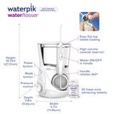 Waterpik Whitening Water Flosser, White (WF 05) Electric Oral Irrigator Flosser Whitens Teeth Gently