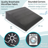 Circa Air Microfiber Pillowcase, 100% Soft, Ultra Breathable, Zip Cover, Dark Gray (24x24x8 inch), Perfect Fit for Inflatable Wedge Pillow