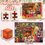 Advent Calendar 2024 Christmas Jigsaw Puzzle - 1008Pcs 24 Days of Christmas Countdown Calendar Xmas Fireplace Puzzle for Kids Christmas Gift Toys