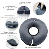 MIDOG Dog Cone Collar, Inflatable Dog Neck Donut Collar Alternative After Surgery, Soft Protective Recovery Cone for Small Medium Large Dogs and Cats Puppies - Alternative E Collar (Gray, L)